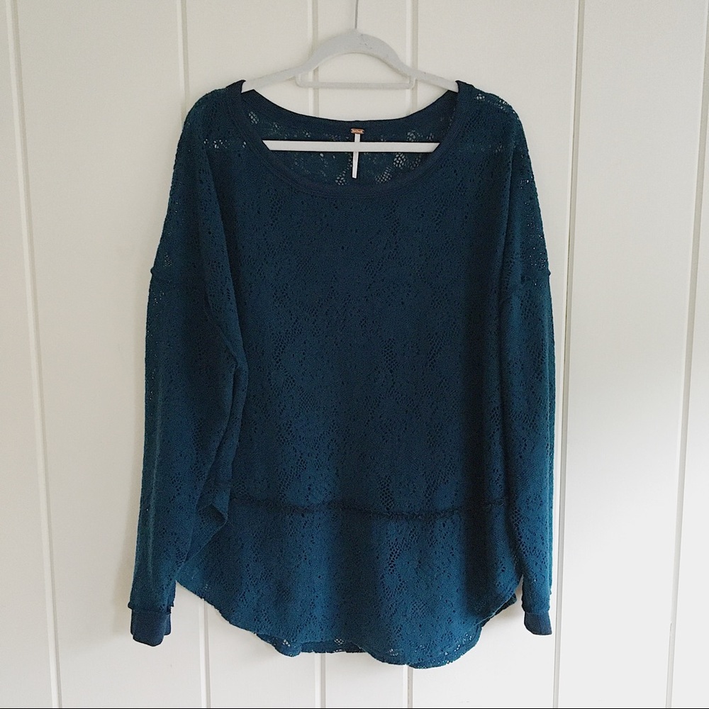 Free people long tunic lace long sleeve